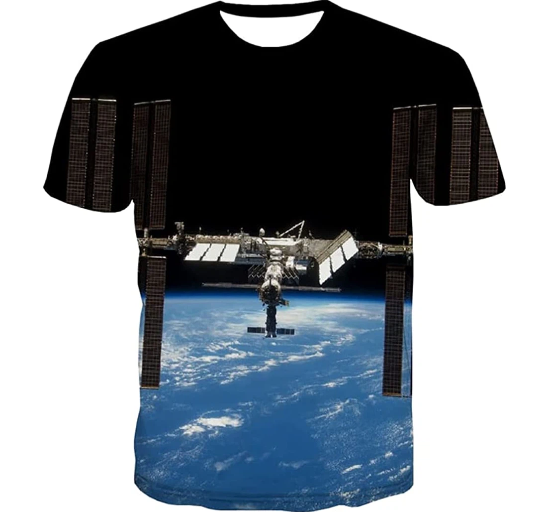 New Universe Space Earth Metal - 3D Printed T-shirt