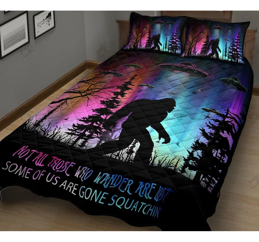 Personalized Bedding Set - Bigfoot Sasquatch Lost Included 1 Ultra Soft Duvet Cover or Quilt and 2 Lightweight Breathe Pillowcases