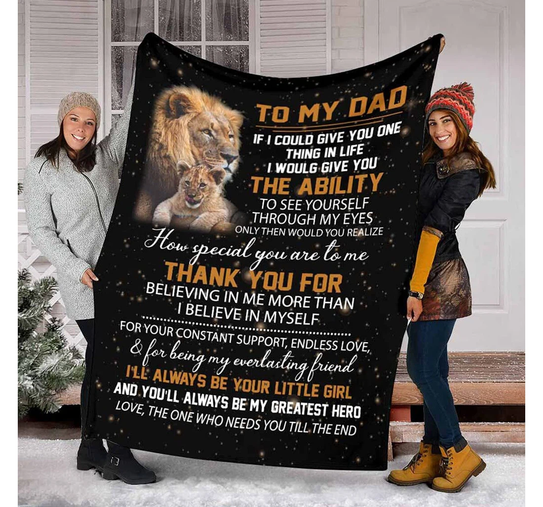 Throw Blanket, Quilt - Dad Gift To My Dad Mink Letter Gift Dad Our Farther Sherpa Fleece