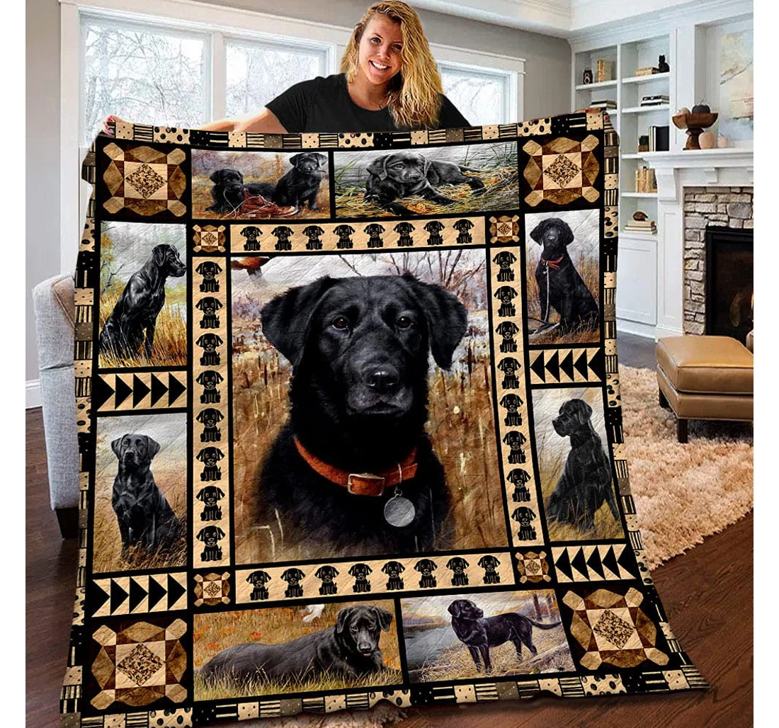 Throw Blanket, Quilt - Dog Gift Dog Lovers Black Dog Halloween Day Gift Halloween Gift Gift Friends Sherpa Fleece