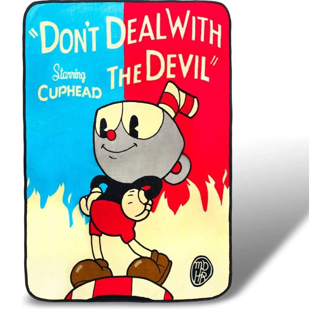 Throw Blanket, Quilt - Cuphead Don't Deal With The Devil Es Sherpa Fleece