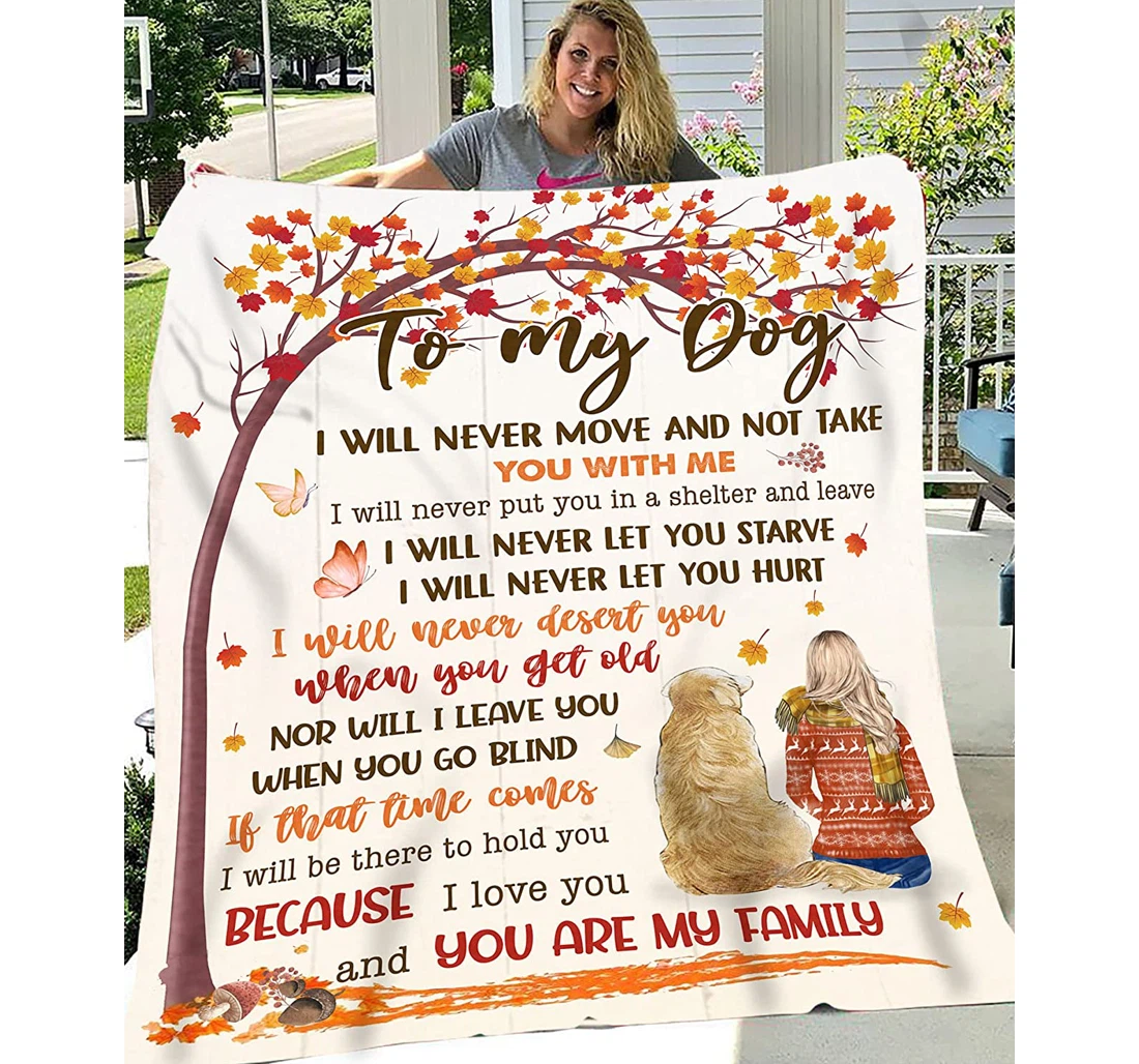 Throw Blanket, Quilt - To My Dog Autumn I Love You And You Are My Family Gift Dog Dogs Lover Sherpa Fleece