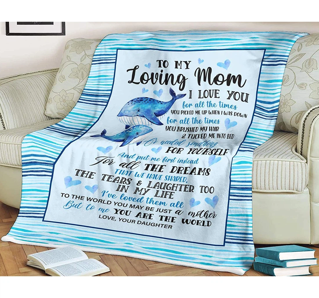 Throw Blanket, Quilt - Personalized Gifts To My Loving Mom Blue Ocean Design Cute Gifts Idea Mom Mother Gifts Great Ideas Sherpa Fleece