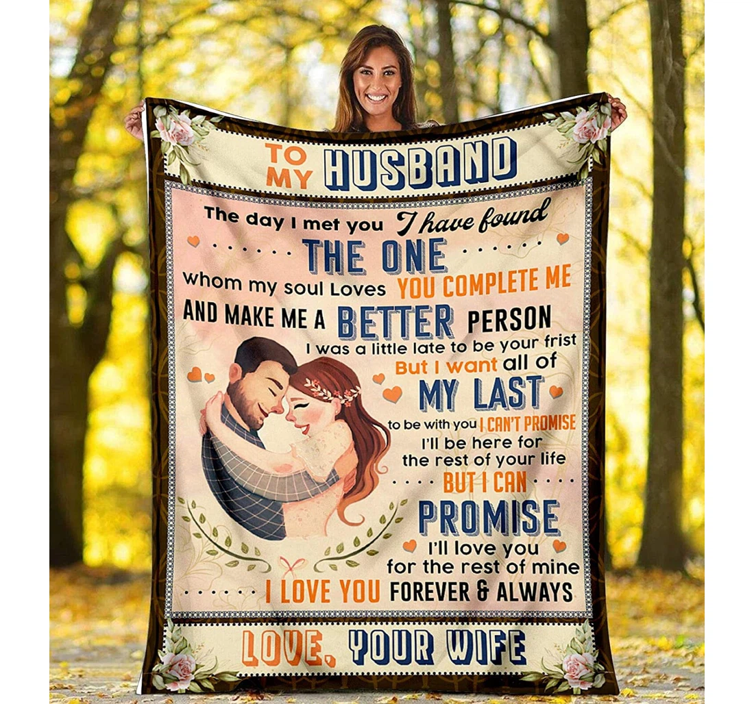 Throw Blanket, Quilt - Personalized Gifts To My Husband I Love You Forever Always Couple Valentine Day Gifts Sherpa Fleece