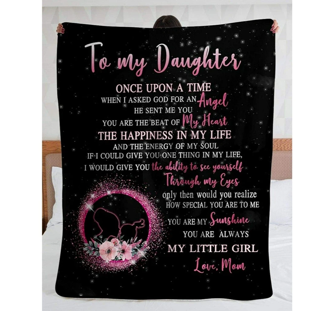 Throw Blanket, Quilt - Personalized Gifts To My Daughter Once Upon A Time Love Mom Mother's Day Gifts Ideas Sherpa Fleece