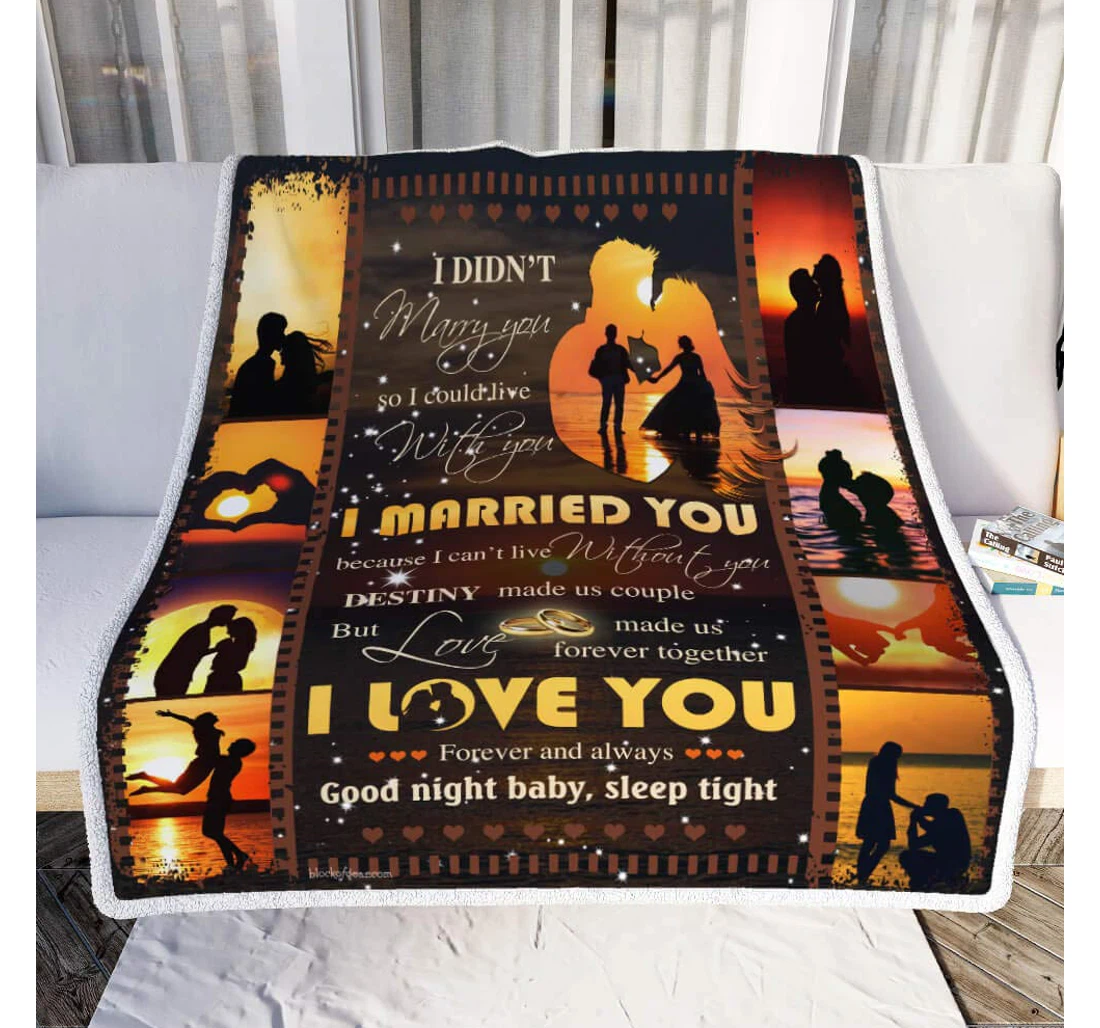 Throw Blanket, Quilt - Personalized Gifts I Love You Forever And Always Good Night Baby Sleep Tight Gifts Valentine Sherpa Fleece