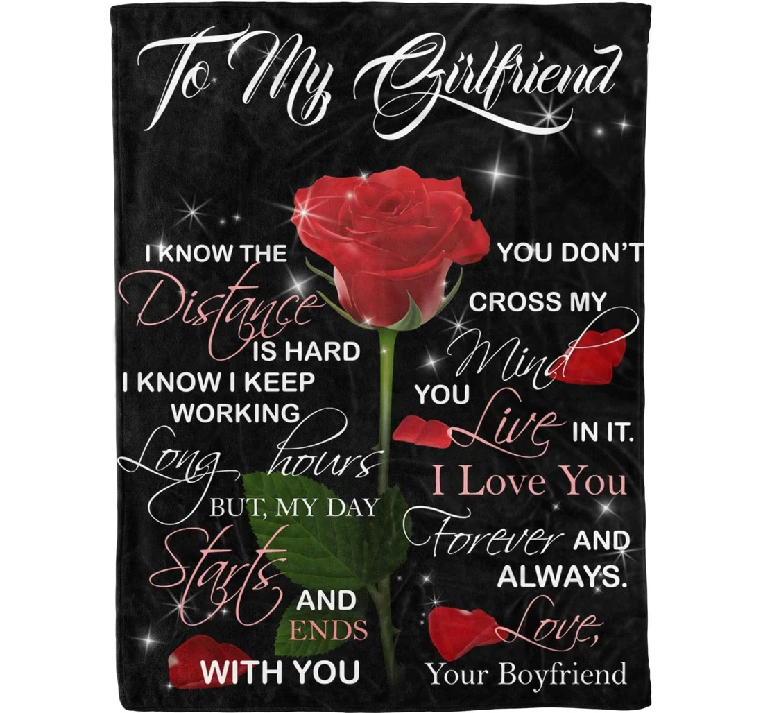 Throw Blanket, Quilt - Personalized Gifts To My Girlfriend I Love You Forever And Always Valentine Day Gifts Sherpa Fleece