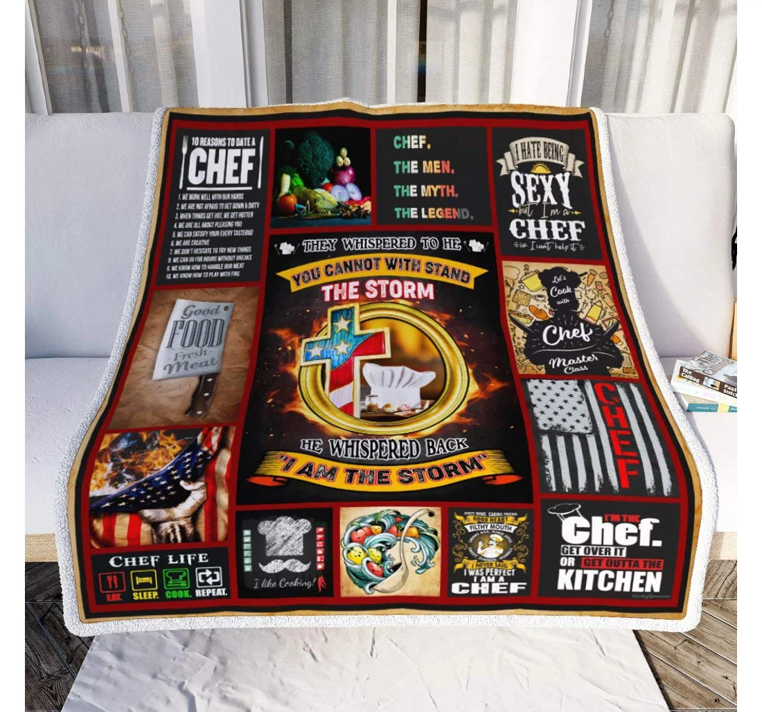 Throw Blanket, Quilt - Personalized Gifts Proud To Be A Chef Gifts Valentine Sherpa Fleece