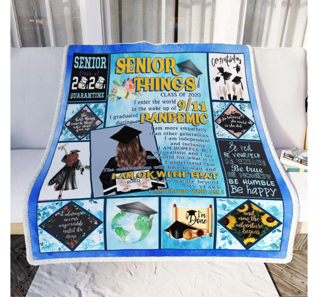 Throw Blanket, Quilt - Personalized Gifts Senior Things Of 2020 Gifts Valentine Sherpa Fleece