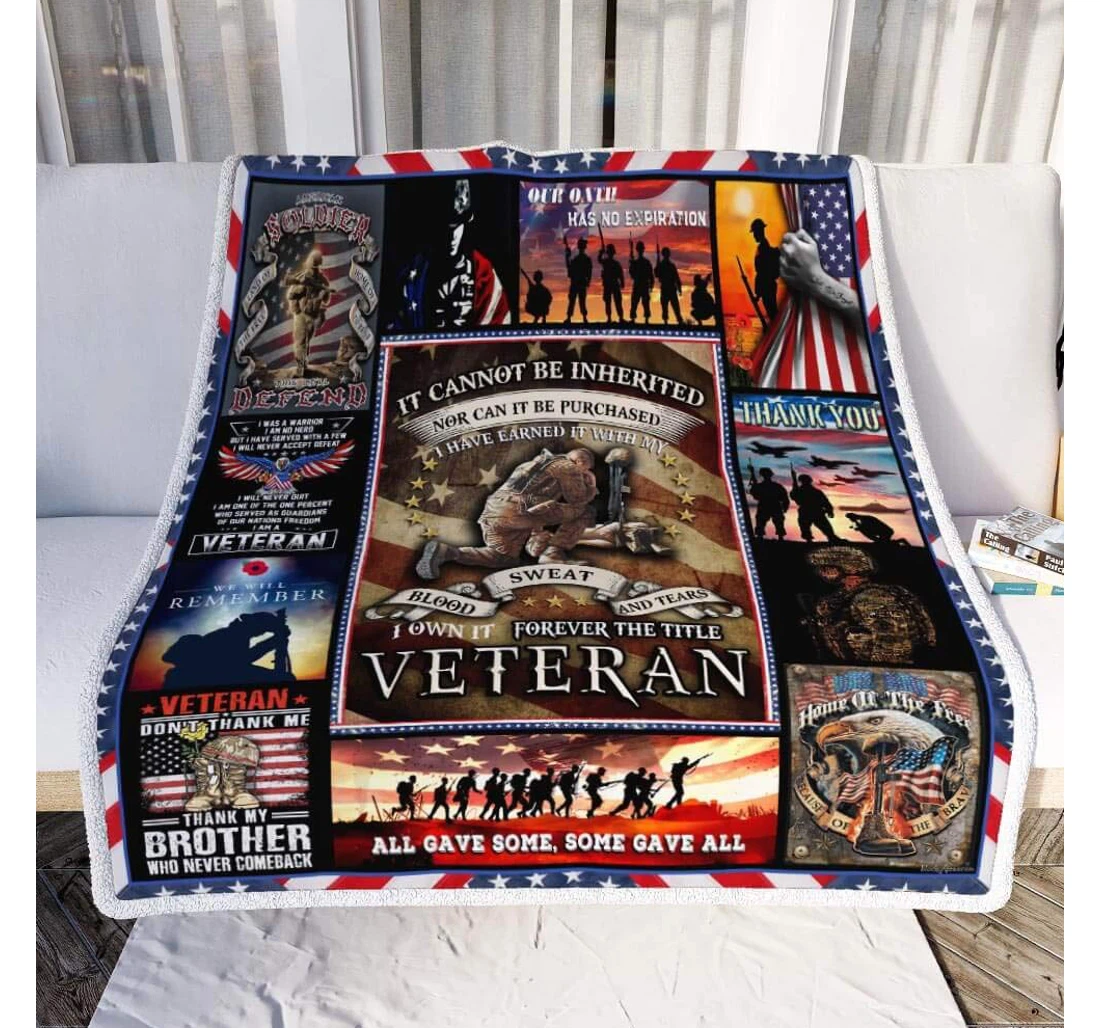 Throw Blanket, Quilt - Personalized Gifts Proud To Be A Veteran – Our Oath Has No Expiration Gifts Valentine Sherpa Fleece