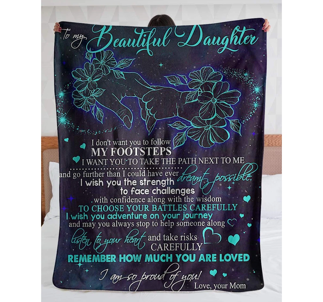 Throw Blanket, Quilt - Personalized Gifts My Beautiful Daughter I Wish You The Strength To Face Challenges Mom Sherpa Fleece