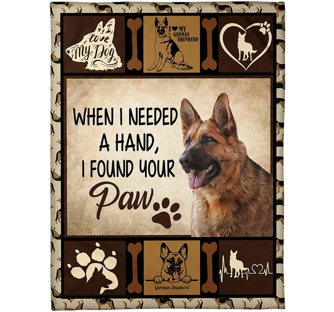 Throw Blanket, Quilt - Personalized I Love My German Shepherd I Love My Dog Dog Sherpa Fleece