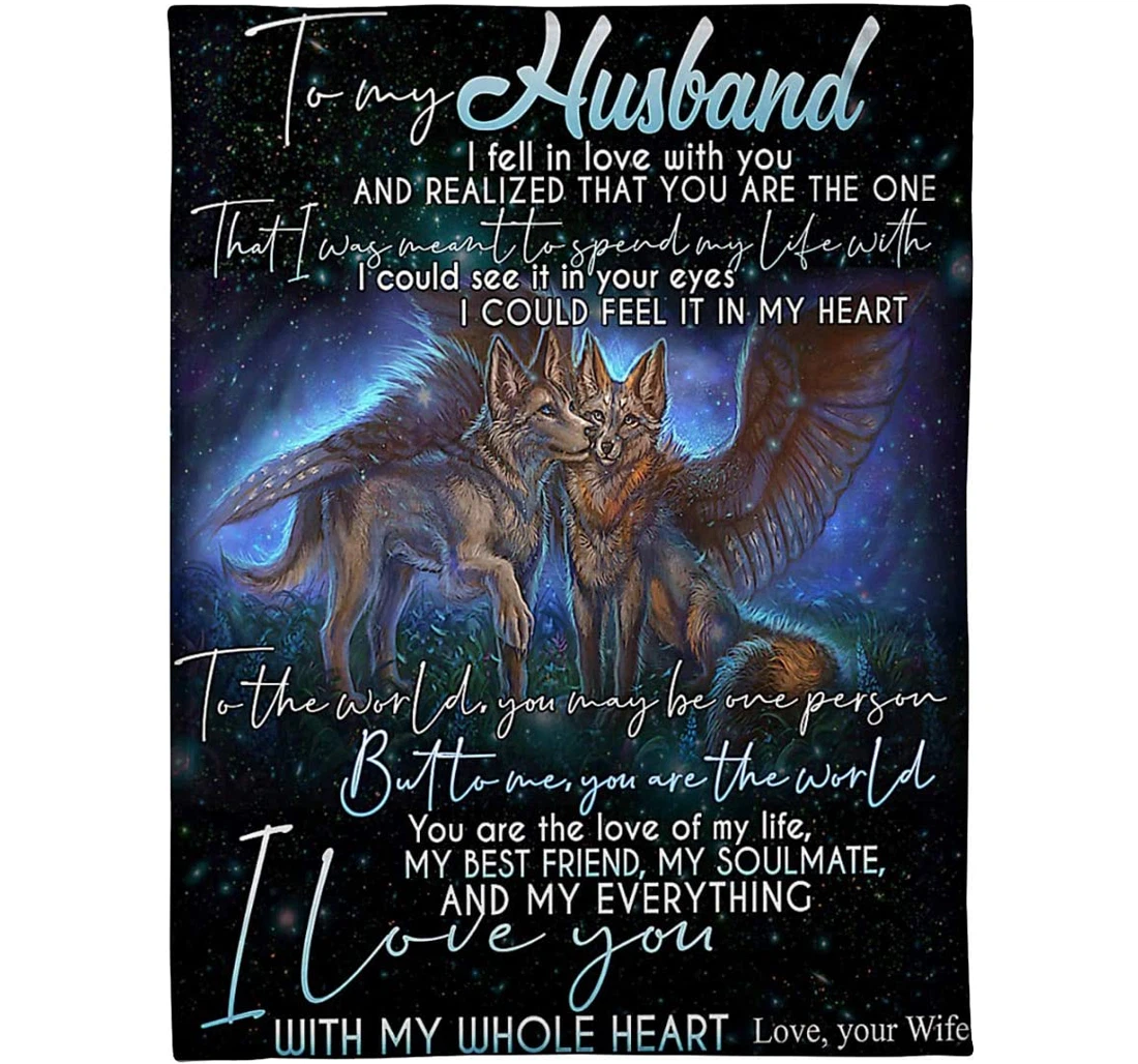 Throw Blanket, Quilt - Personalized Gifts My Husband I Fell In Love With You And Realized That You Are The One That I Was Meant To Spend My Life With .- Wife Sherpa Fleece