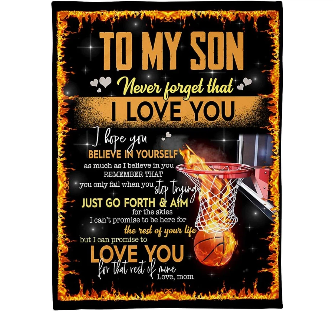 Throw Blanket, Quilt - Personalized Gifts My Son Never Forget That I Love You -mom Sherpa Fleece