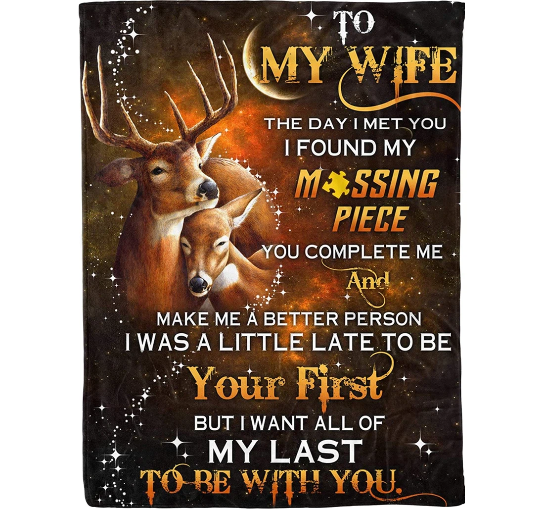 Throw Blanket, Quilt - Personalized Gifts Valentime’s Day Gifts Her To My Wife The Day I Met You Gifts Valentine Sherpa Fleece