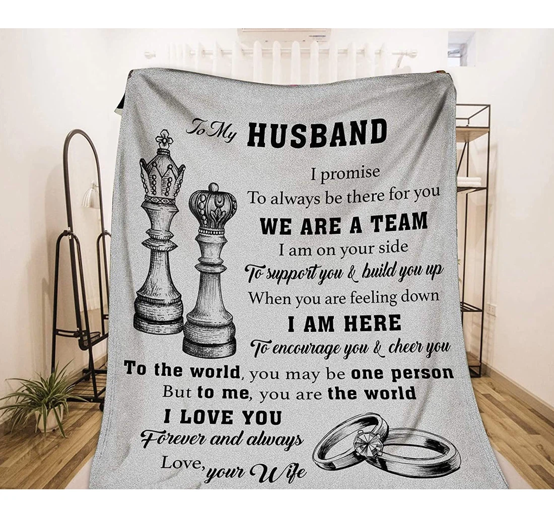 Throw Blanket, Quilt - Personalized Gifts To My Husband I Promise To Always Be There You We Are A Team I Am On Your Side Sherpa Fleece