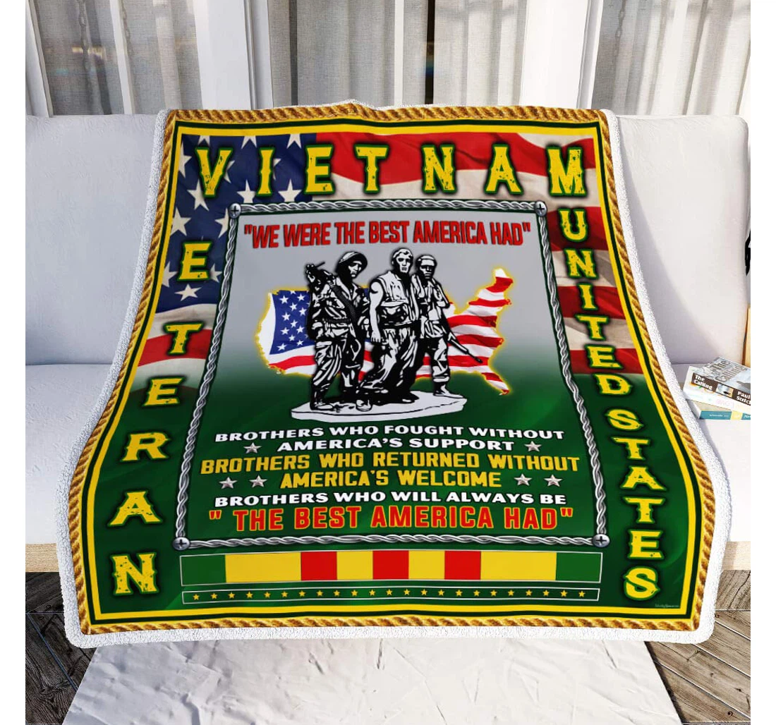 Throw Blanket, Quilt - Personalized Gifts Vietnam Veteran Gifts Valentine Sherpa Fleece