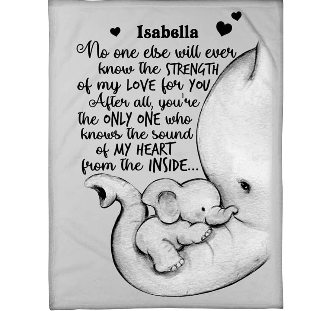 Throw Blanket, Quilt - Personalized Family My Baby Bump From Expecting Mom Custom Name Mother Elephant Love Baby Bump Winter Gifts Sherpa Fleece