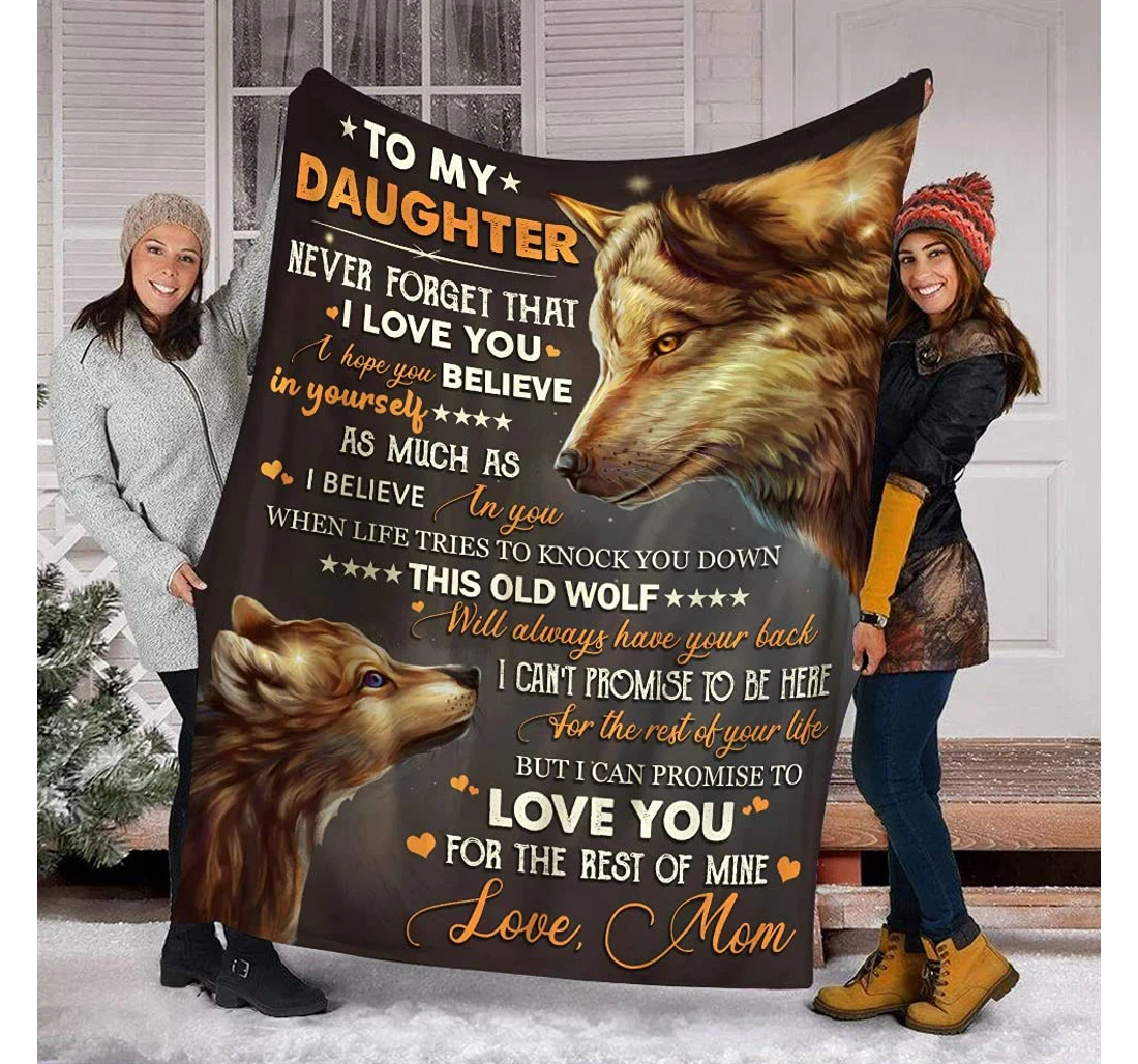 Details about   Wolf Daughter To My Loving Mom To Me You Are The World Fleece Quilt Blanket 