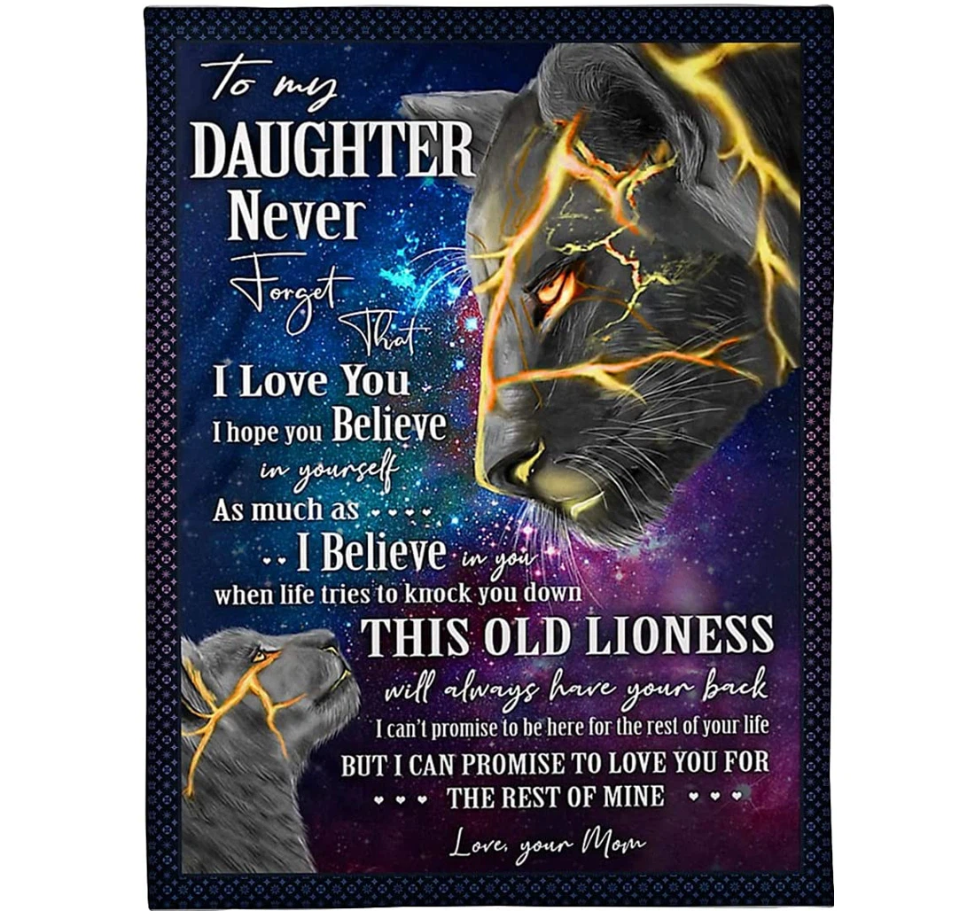 Throw Blanket, Quilt - Personalized Lion To My Daughter From Mom Custom Name Cute Thunder Face Crown Lion Mother And Baby Gifts Sherpa Fleece