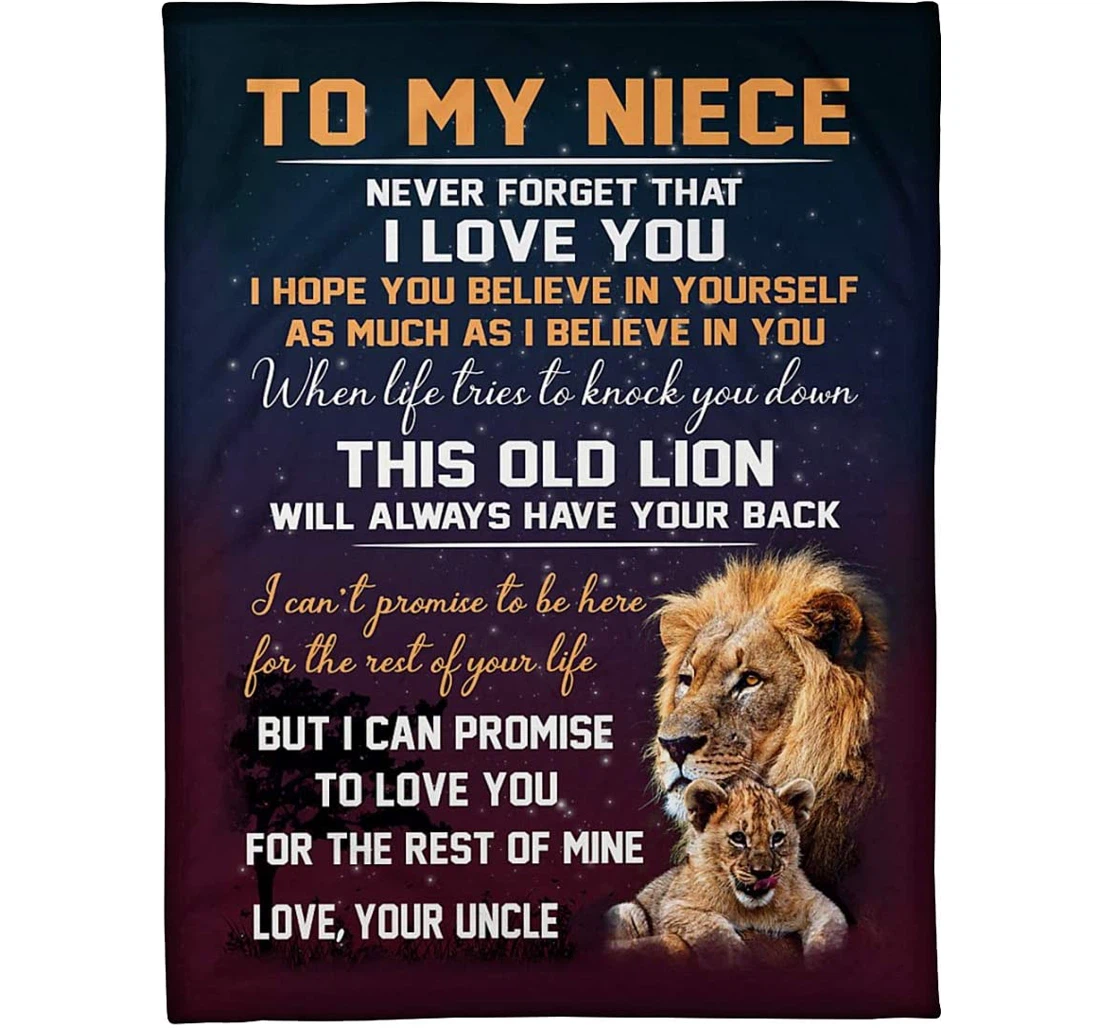 Throw Blanket, Quilt - Personalized To My Niece Lion Family Beloved Girl From Un Customized This Old Crown Lion Queen Warmth Bedroom Gifts Xmas Sherpa Fleece