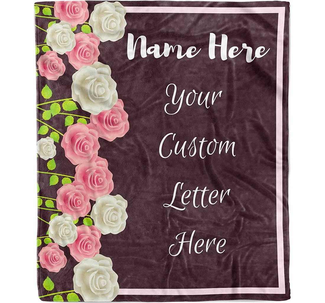 Throw Blanket, Quilt - Personalized Letter To My Mom Mommy Grandma Customized Maroon Flowers Love Letter To Mom From Son Daughter Custom Motivational Quotes Mother-in-law Sherpa Fleece