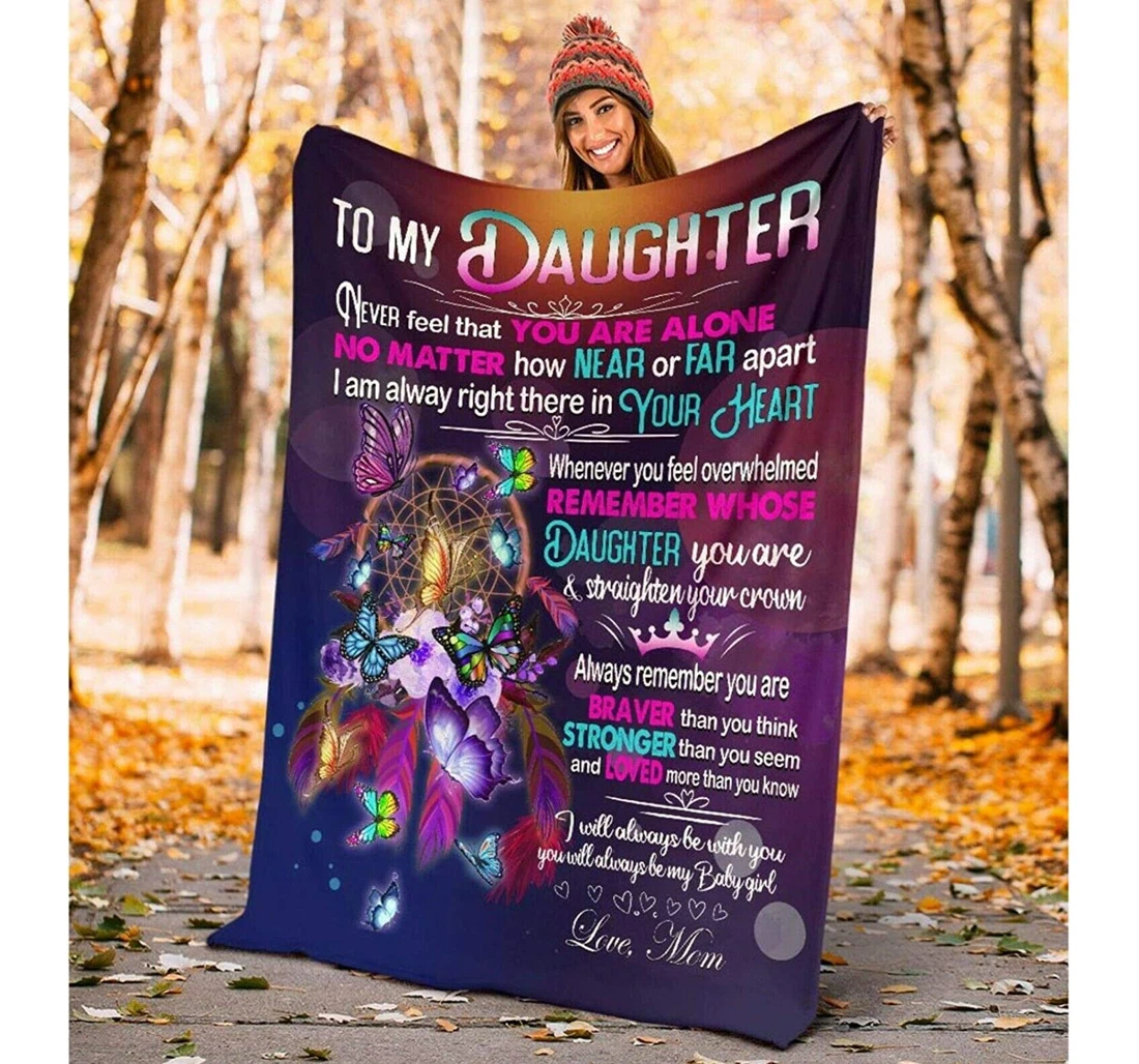 Throw Blanket, Quilt - Personalized Gifts To My Daughter Butterfly Dream Catcher Mom Love Mother's Day Gifts Sherpa Fleece