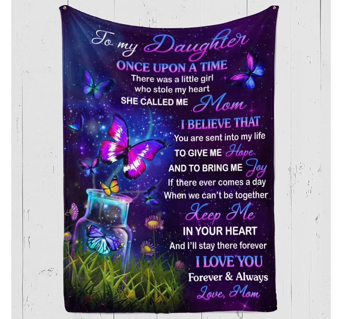 Throw Blanket, Quilt - Personalized To My Daughter Butterfly Baby Girl From Mom Customized Shinning Butterflies Flying Vase Gifts Sherpa Fleece