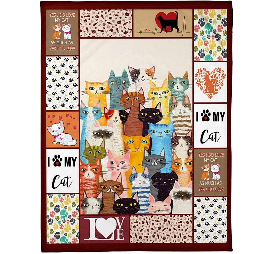 Throw Blanket, Quilt - Personalized Cats Funny Gifts Kids And Loved Ones In The Family Cat Lovers Cats Sherpa Fleece