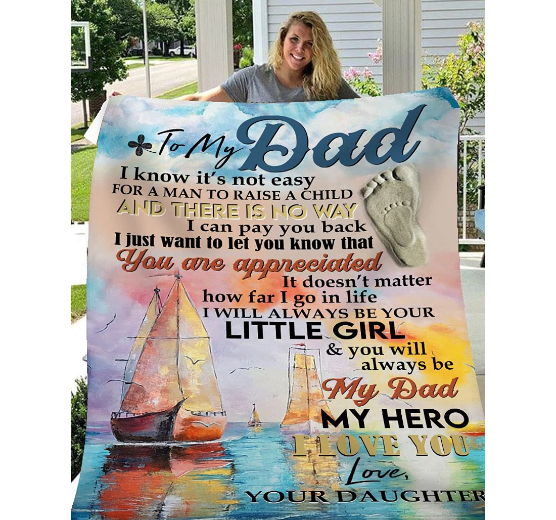 Throw Blanket, Quilt - Made In Usa To My Dad Gift Father Gift Dad Father's Day Grandpa Sherpa Fleece
