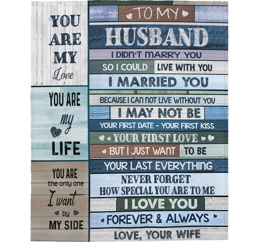 Throw Blanket, Quilt - Made In Usa To My Husband From Wife You Are My Love Sherpa Fleece