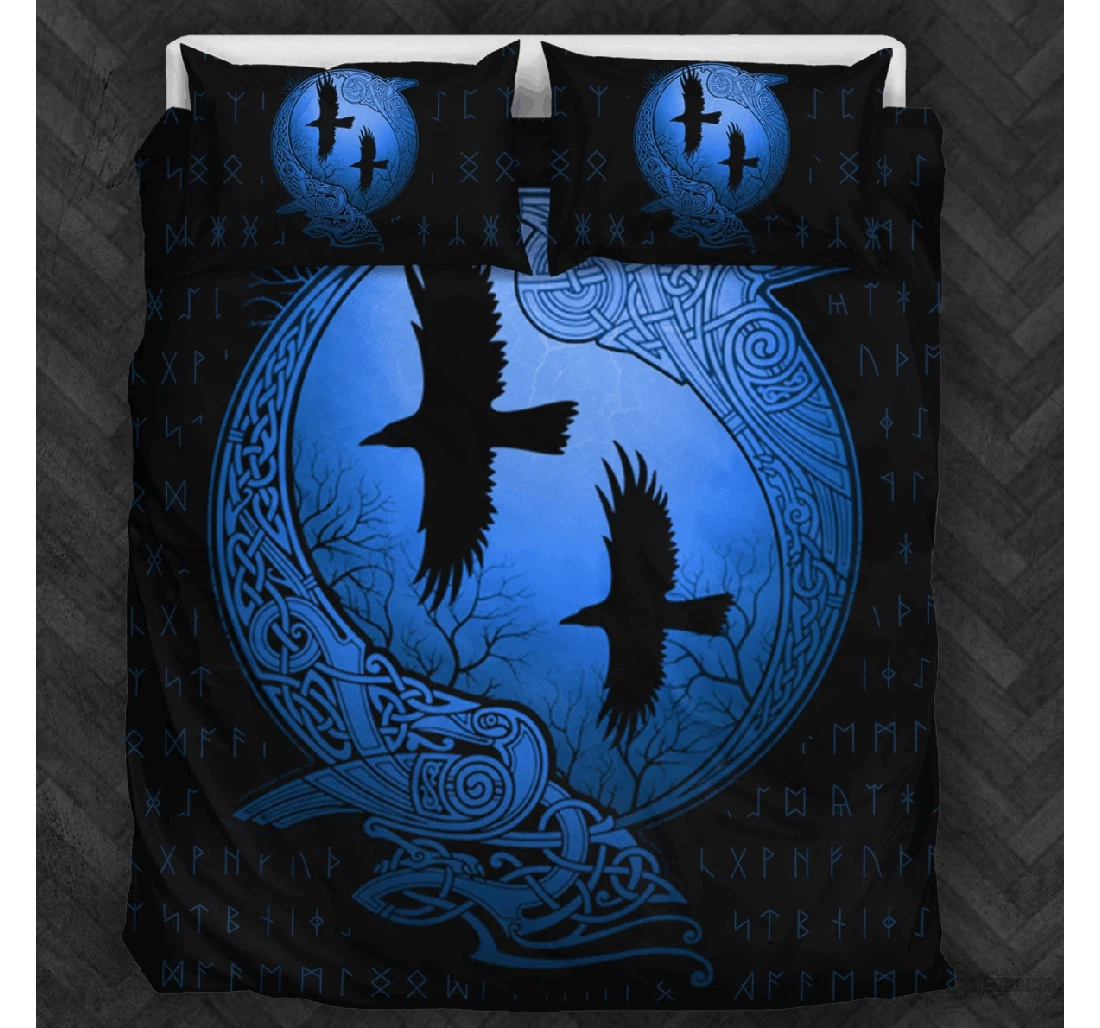 Personalized Bedding Set - Viking Raven Ddfyo Eeee Included 1 Ultra Soft Duvet Cover or Quilt and 2 Lightweight Breathe Pillowcases