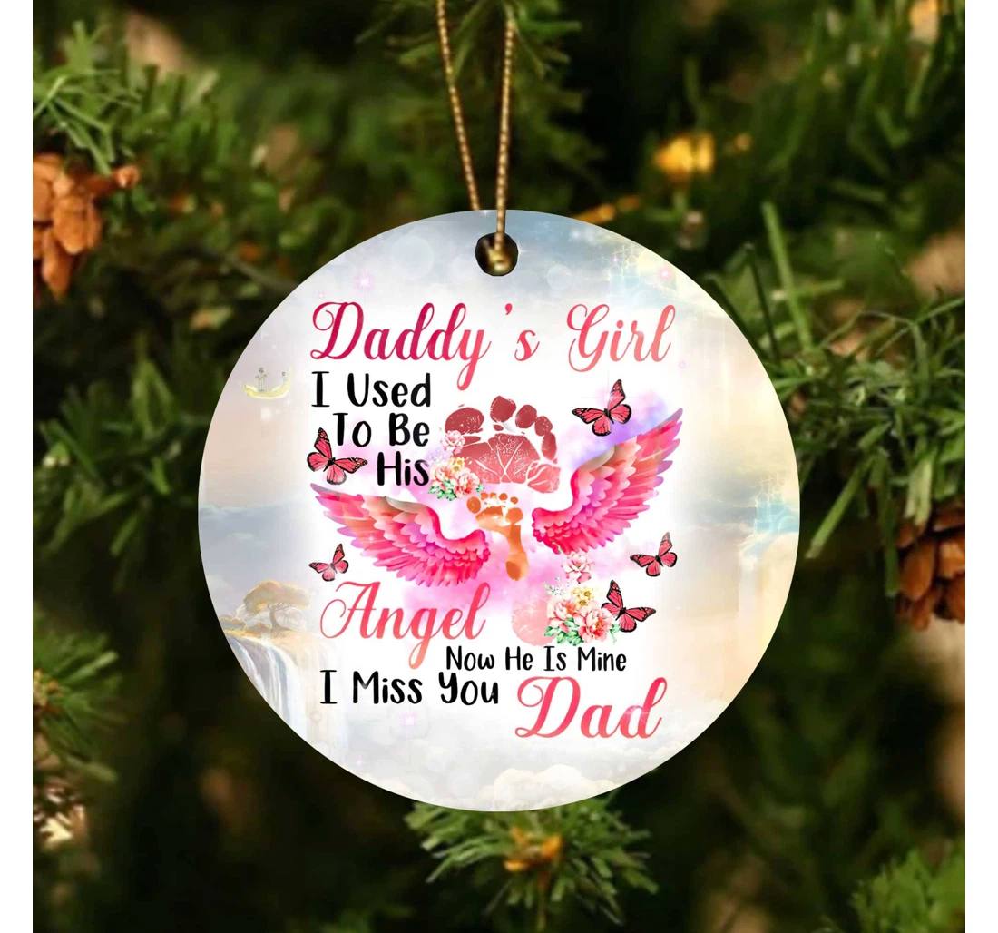 I Miss You Dad Memorial Gift Christmas Ornament Memorial MDF Ornament