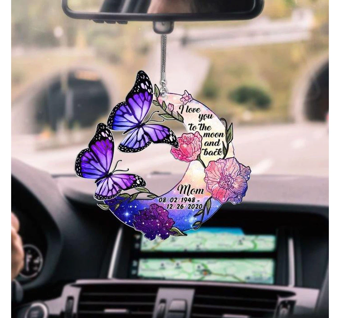 Personalised Memorial Butterflies Unique Design Car Hanging Ornament Memorial MDF Ornament