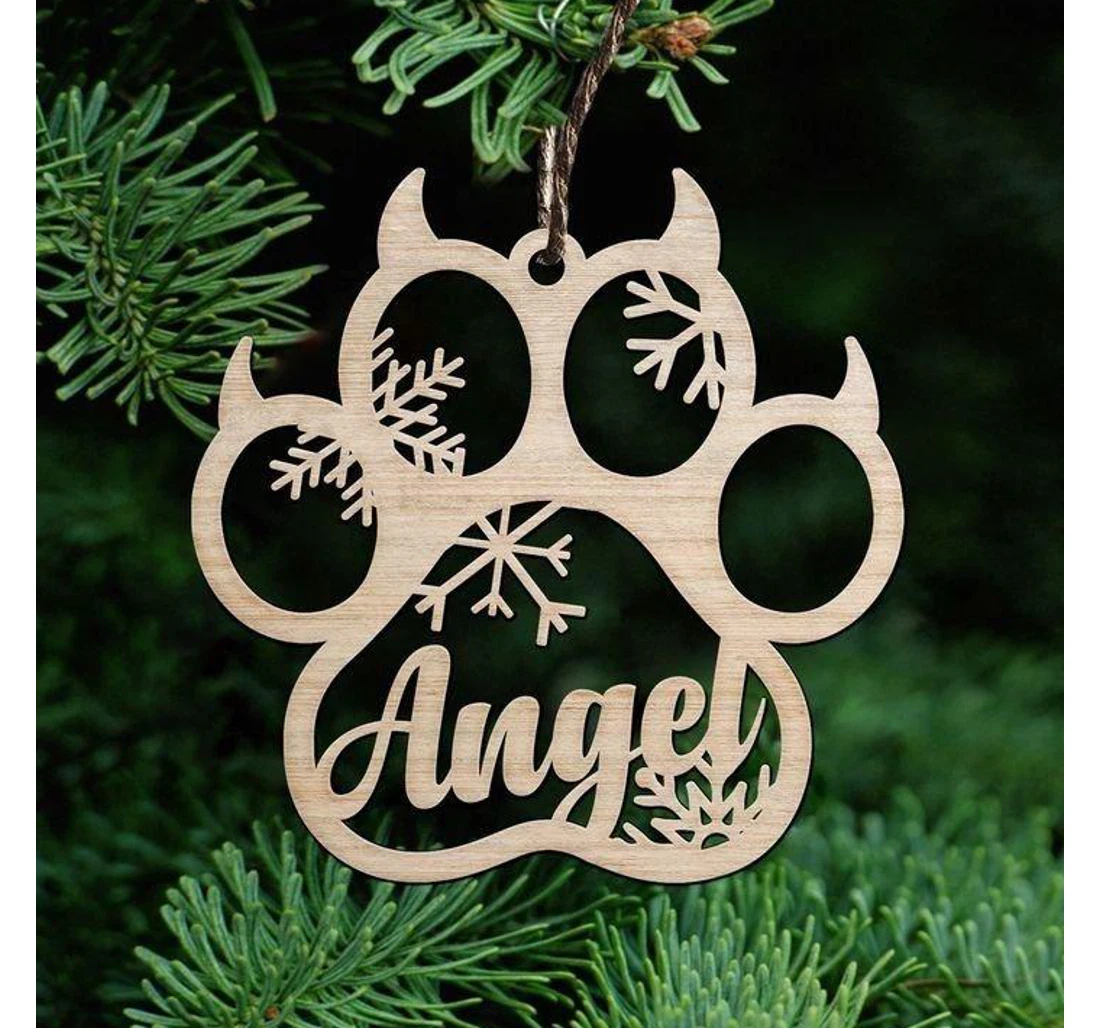 Custom Name Cat Paw Christmas Hanging Wooden Ornaments MDF Ornament