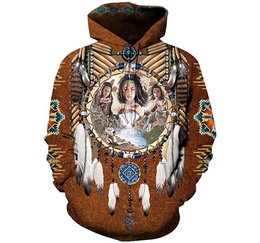 Dreamcatcher Woman Native American - 3D Printed Pullover Hoodie