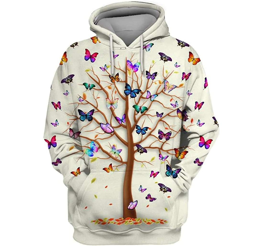 Tree Of Butterfly - 3D Printed Pullover Hoodie