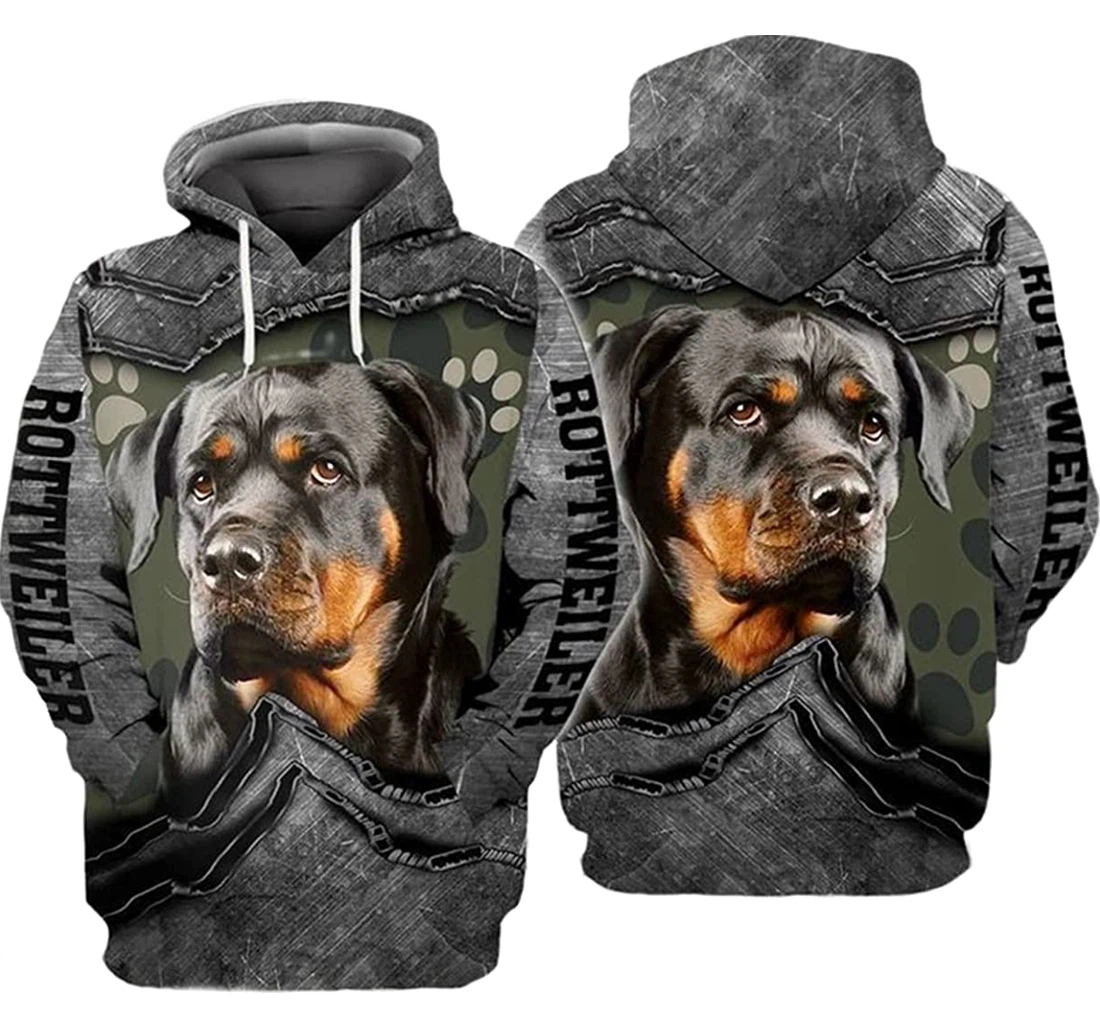 Rottweiler Dog Lover - 3D Printed Pullover Hoodie