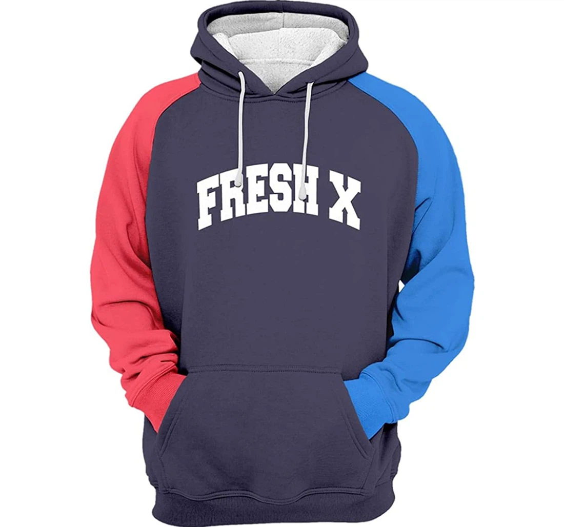 Cool Red Blue Grey - 3D Printed Pullover Hoodie