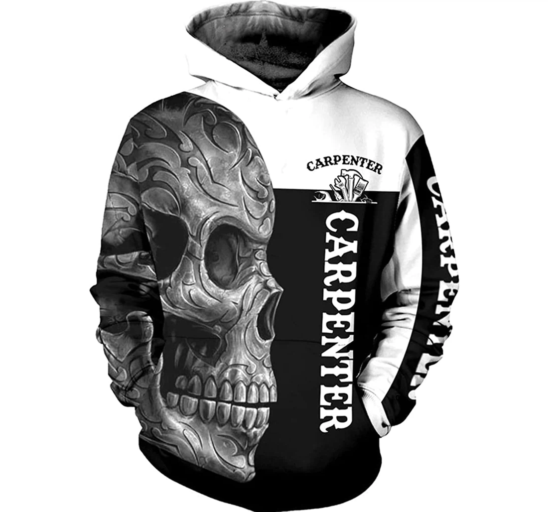 Carpenter Metal Patterned Skull Cool - 3D Printed Pullover Hoodie