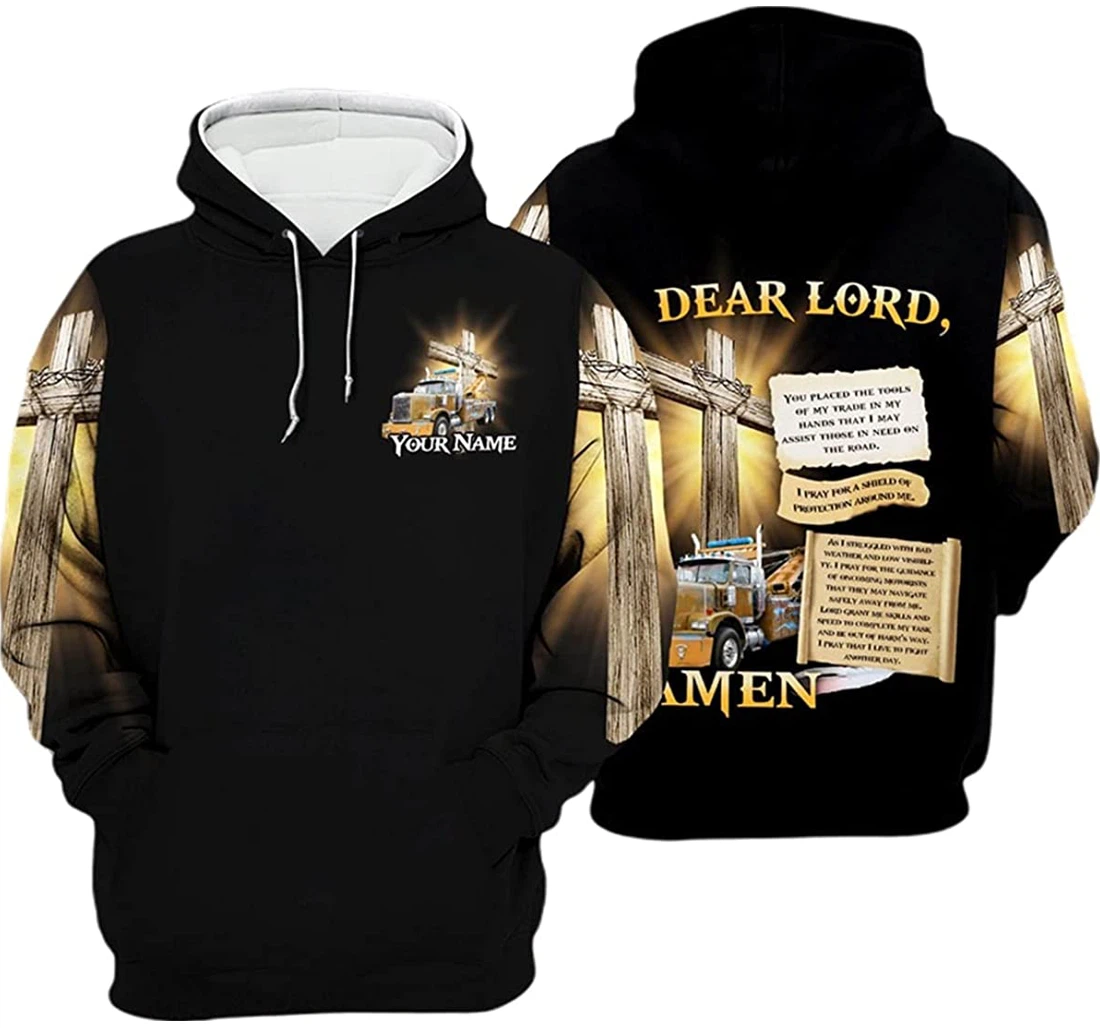 Personalized Name Tow Truck Driver's Prayer Dear Lord - 3D Printed Pullover Hoodie