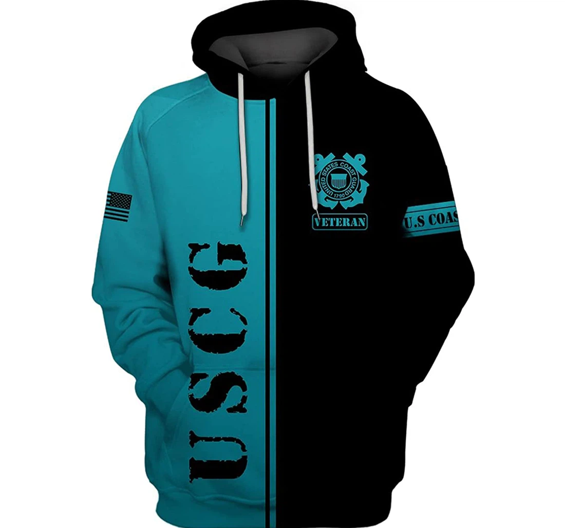 Uscg Blue And - 3D Printed Pullover Hoodie