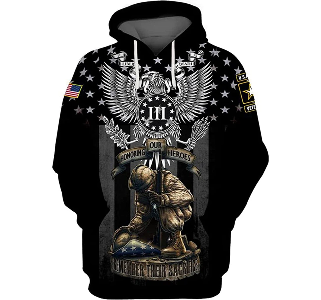 Honoring Our Heroes U.s Veteran - 3D Printed Pullover Hoodie