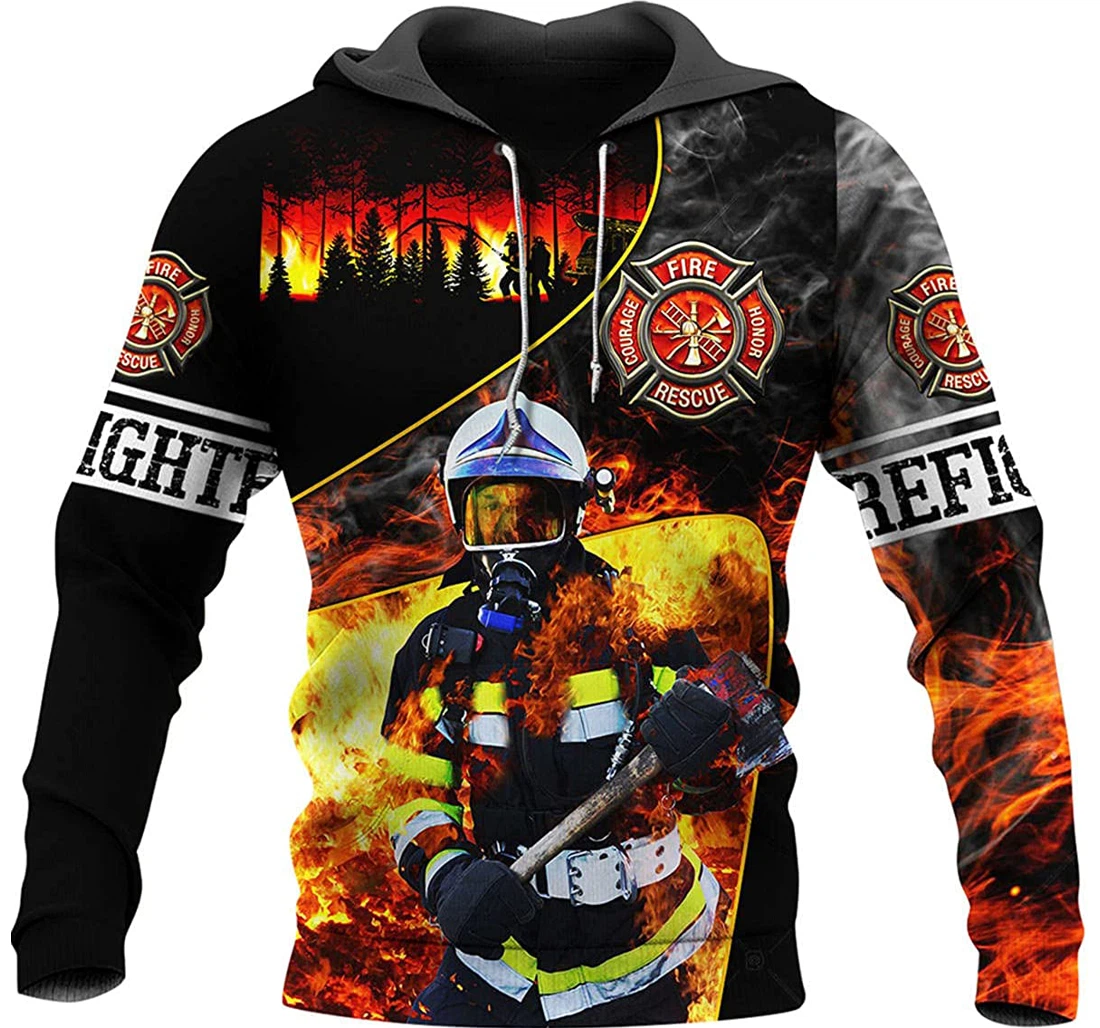 Fearless Firefighter In - 3D Printed Pullover Hoodie