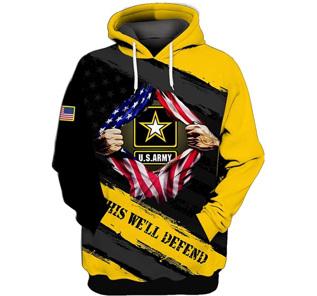 Us Army Veteran This We'll Defend - 3D Printed Pullover Hoodie