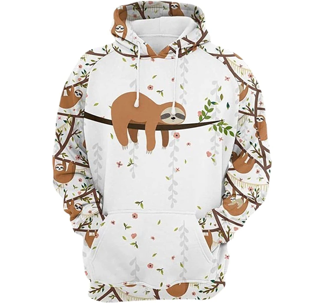 Cute Sloth - 3D Printed Pullover Hoodie