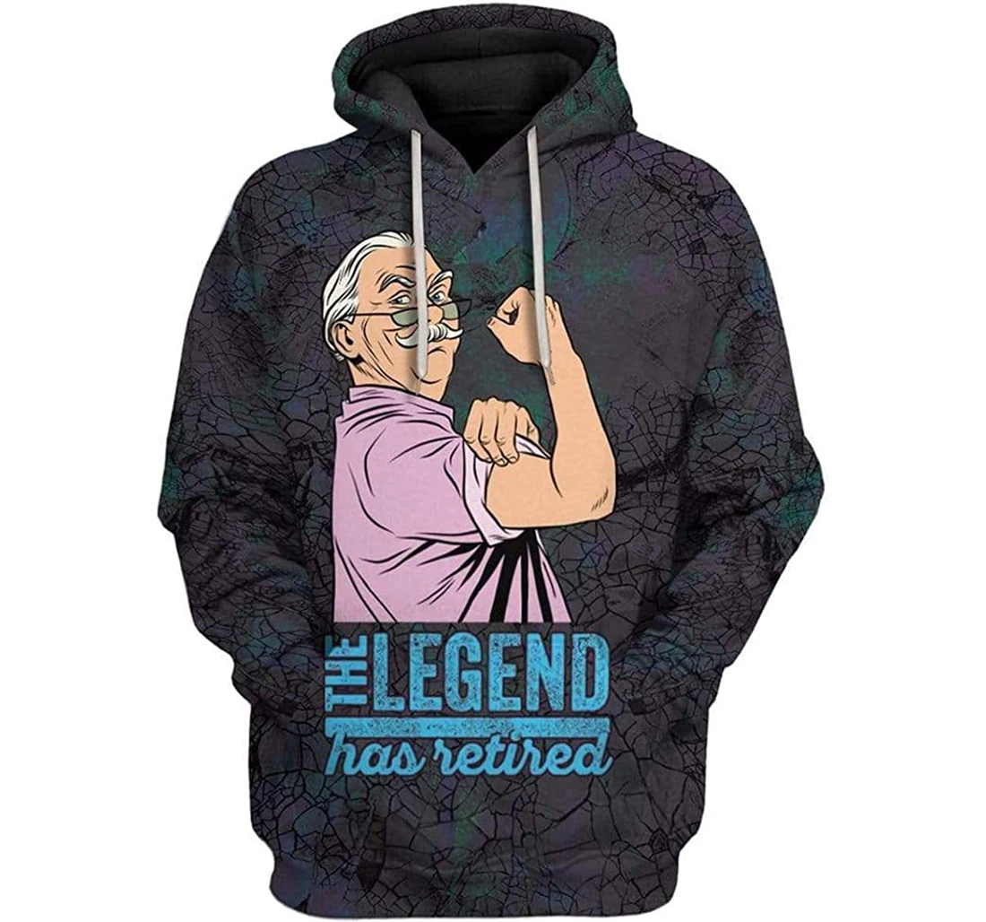 The Legend Man Has Retired - 3D Printed Pullover Hoodie