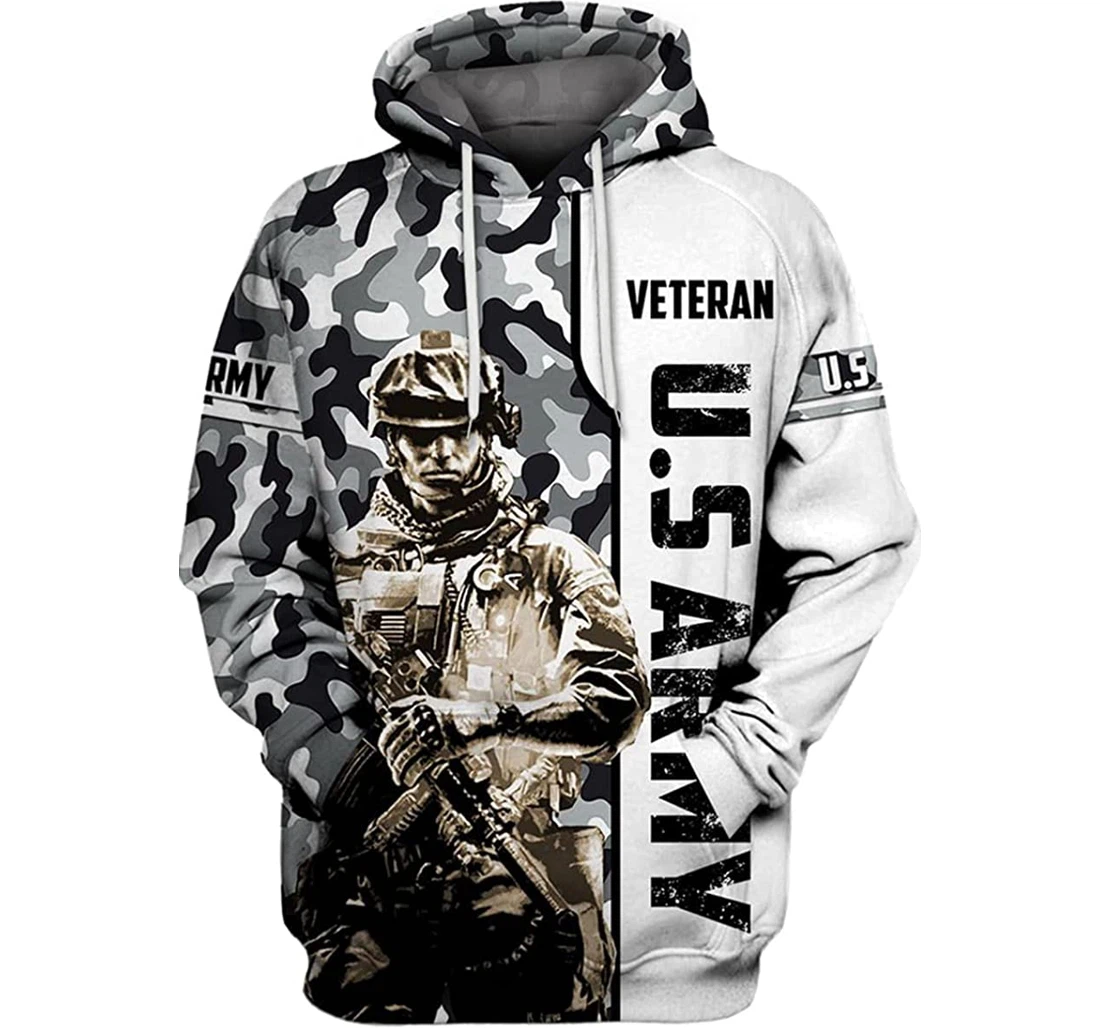 Veteran Us Army Camo - 3D Printed Pullover Hoodie