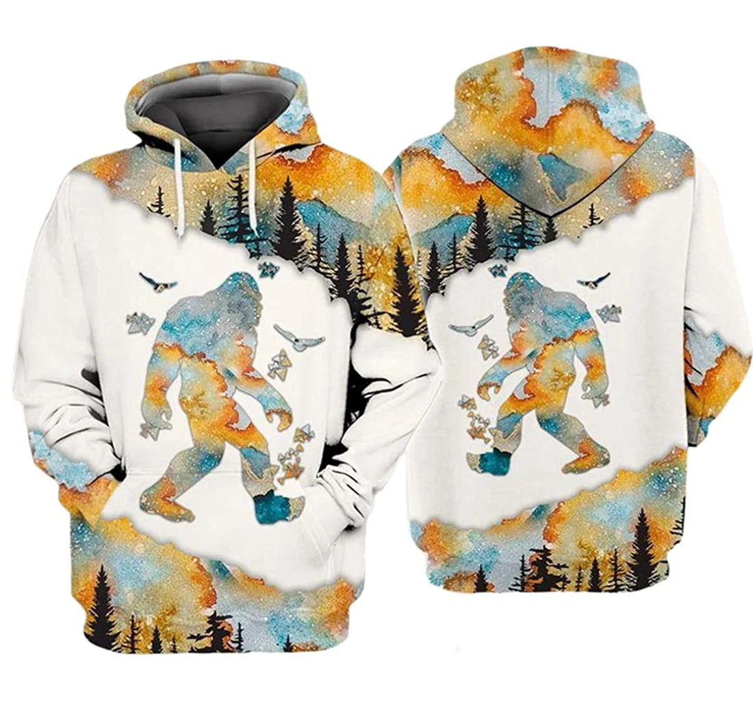 Bigfoot In Jungle - 3D Printed Pullover Hoodie