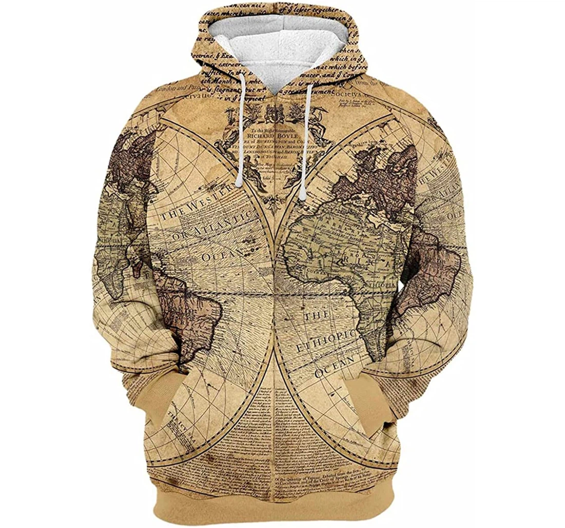 Map A Western - 3D Printed Pullover Hoodie